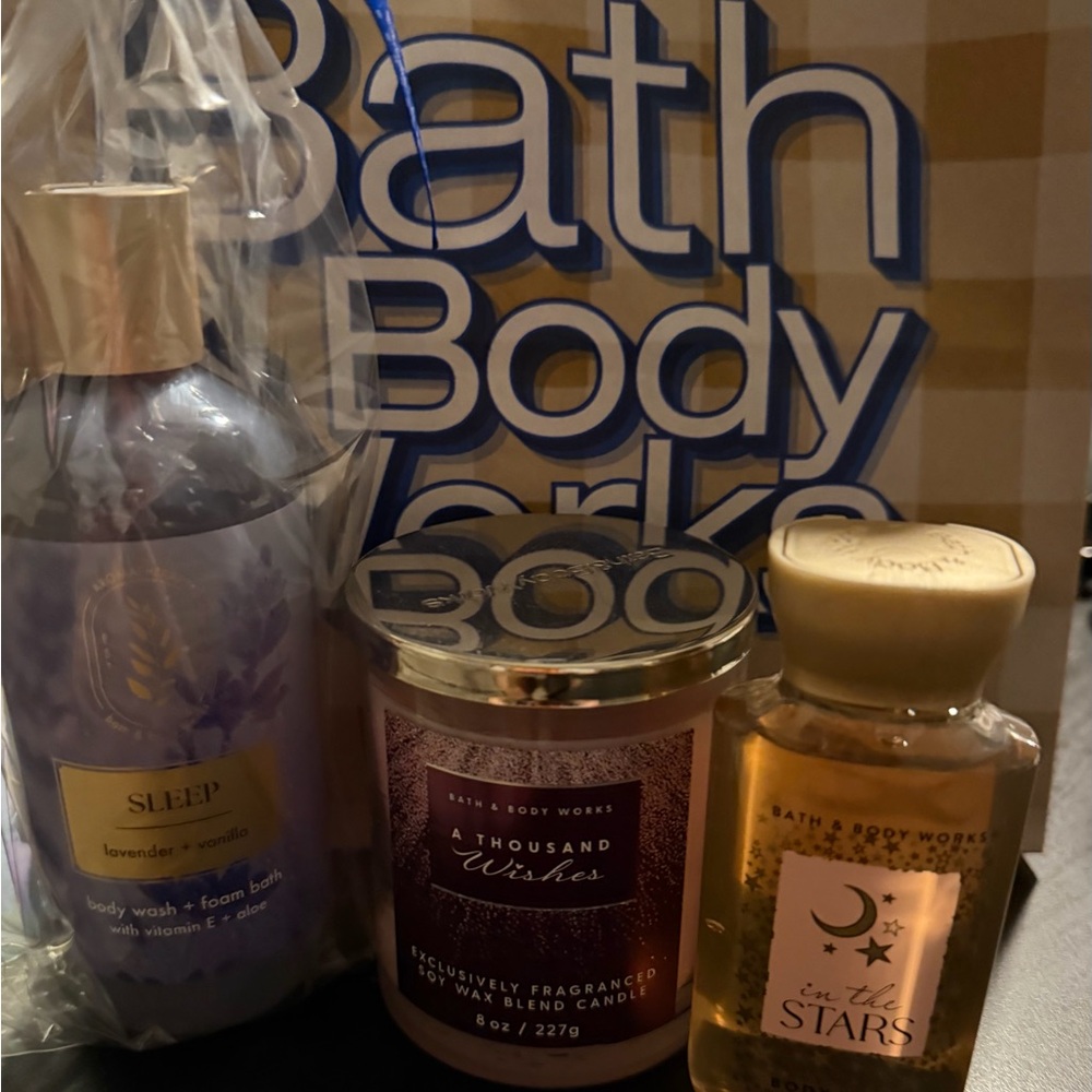 Bath & Body Works  foam bath, In the stars body wash and candle. New.